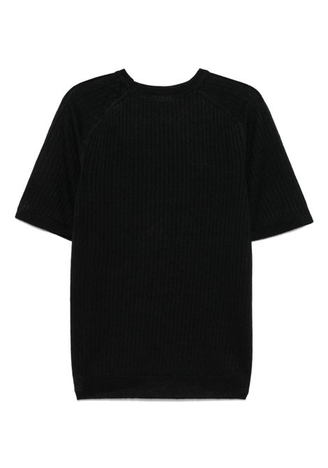 knitted ribbed t-shirt man black ROBERTO COLLINA | RB20321RB2009